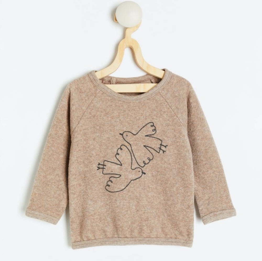 Terry bird organic sweater Unisex
